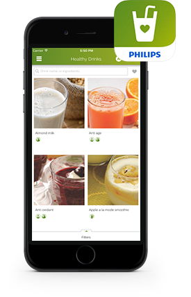 Aplikace Philips Healthy drinks