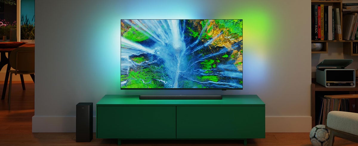 Soundbar Philips v obývacím pokoji