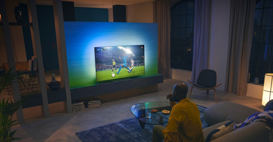 Sportovní zápas na OLED televizi