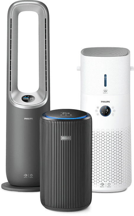 Sada čističek vzduchu Philips stojících vedle sebe