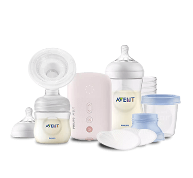 Potřeby pro kojení: odsávačka mateřského mléka, lahev, skladovací prostředky Philips Avent